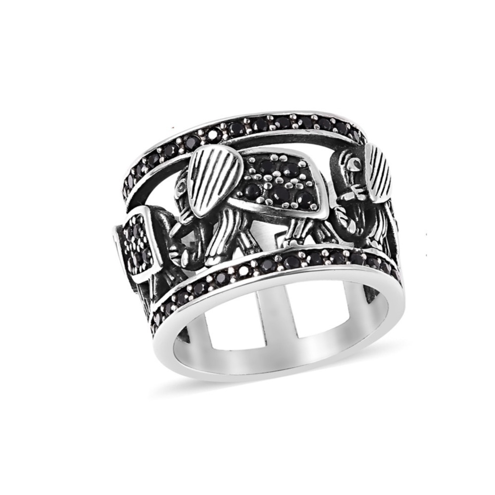 Natural Black Oxidized Thai Black Spinel Ring